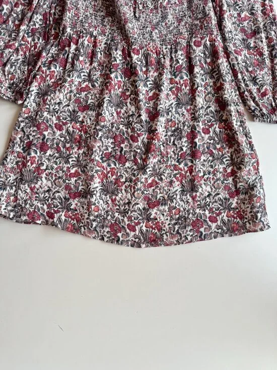 Aritzia SUNDAY BEST Arden Floral Crepe Square Neck Smocked Mini Dress, Size L - Picture 9 of 15